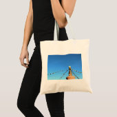 Boeddhistische Stupa met gebedvlaggen Tote Bag (Voorkant (product))