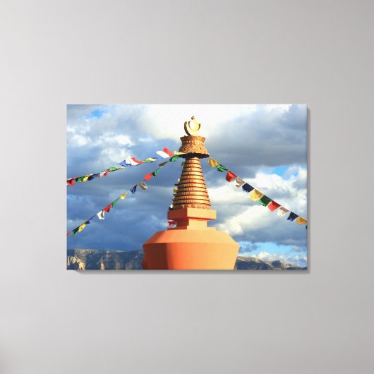 Boeddhistische stupa omwikkeld canvas (Voorkant)