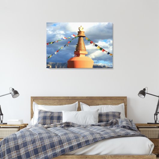 Boeddhistische stupa omwikkeld canvas (Insitu (Slaapkamer))