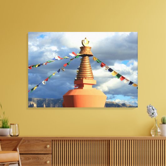 Boeddhistische stupa omwikkeld canvas (Insitu (Woonkamer))