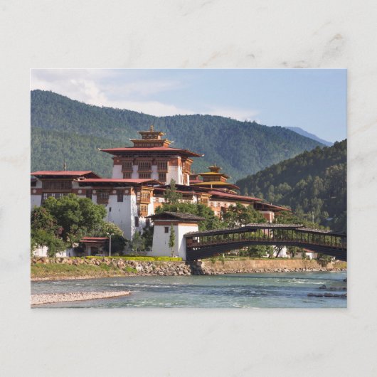 Boeddhistische tempel bij rivier briefkaart (Voorkant)