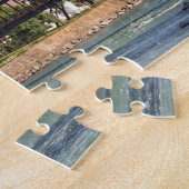 Boeddhistische tempel bij rivier legpuzzel (Zijkant)