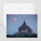 Boeddhistische Tempel Bij Zonsondergang Briefkaart (Voorkant / Achterkant)