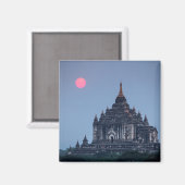 Boeddhistische Tempel Bij Zonsondergang Magneet (Voorkant / Achterkant)