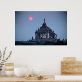 Boeddhistische Tempel Bij Zonsondergang Poster (Keuken)