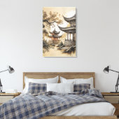 Boeddhistische Tempel Canvas Afdruk (Insitu (Slaapkamer))