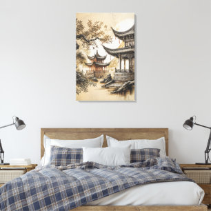 Boeddhistische Tempel Canvas Afdruk