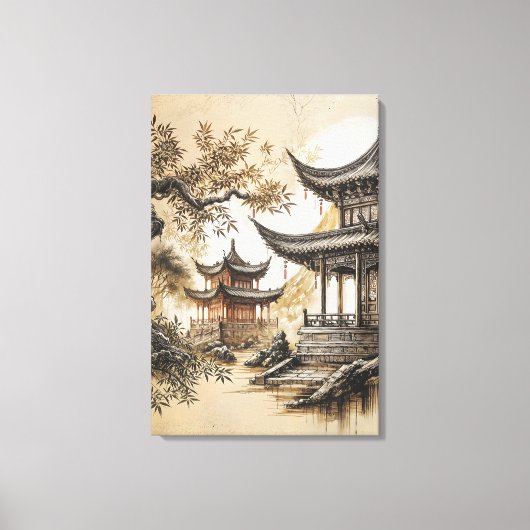 Boeddhistische Tempel Canvas Afdruk (Voorkant)