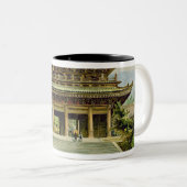 Boeddhistische tempel in Kyoto, Japan Tweekleurige Koffiemok (Voorkant rechts)
