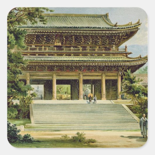 Boeddhistische tempel in Kyoto, Japan Vierkante Sticker (Voorkant)