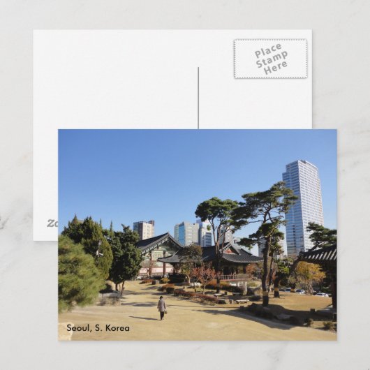 Boeddhistische tempel in Seoul, S.S. Korea Briefkaart (Voorkant / Achterkant)