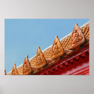 Boeddhistische tempel in Thailand - dak Poster