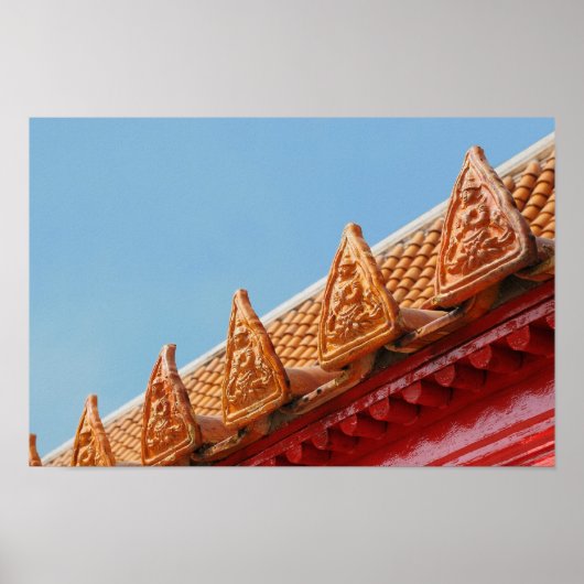 Boeddhistische tempel in Thailand - dak Poster (Voorkant)