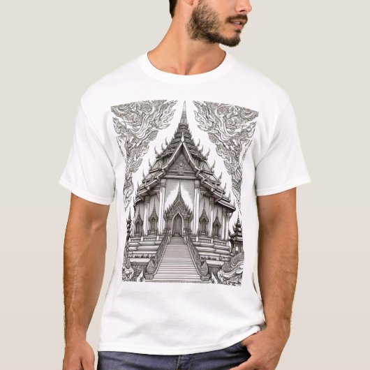 Boeddhistische tempel t-shirt (Voorkant)