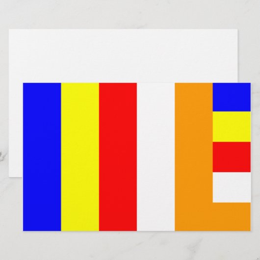 Boeddhistische vlag briefpapier (Voorkant / Achterkant)