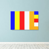 Boeddhistische Vlag Canvas Afdruk (Insitu (Houten vloer))