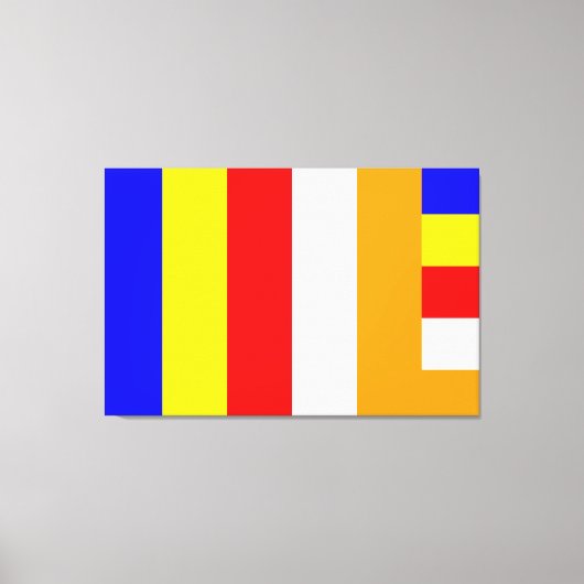 Boeddhistische vlag canvas afdruk (Voorkant)