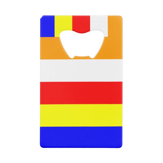 Boeddhistische vlag creditkaart flessenopener (Voorkant)