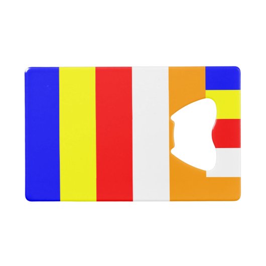 Boeddhistische vlag creditkaart flessenopener (Voorkant (Horizontaal))