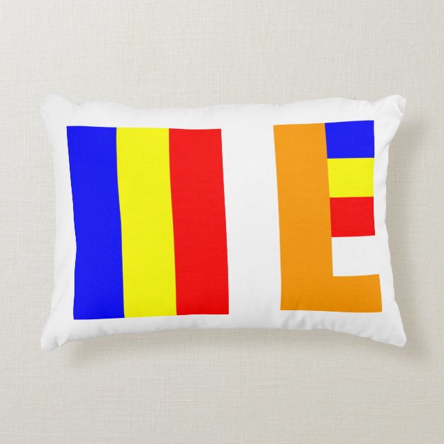 Boeddhistische vlag decoratief kussen (Voorkant)