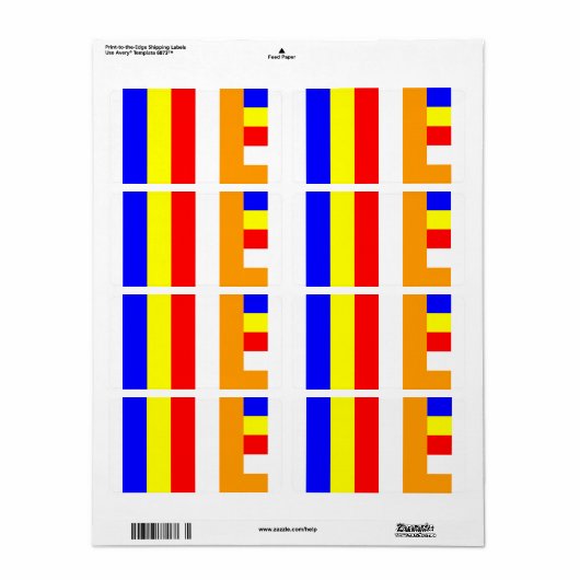 Boeddhistische vlag etiket (Full Sheet)