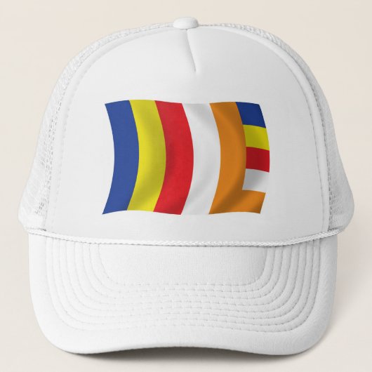 Boeddhistische Vlag Hoed Trucker Pet (Voorkant)
