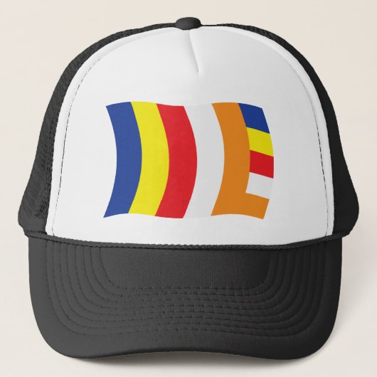 Boeddhistische Vlag Hoed Trucker Pet (Voorkant)