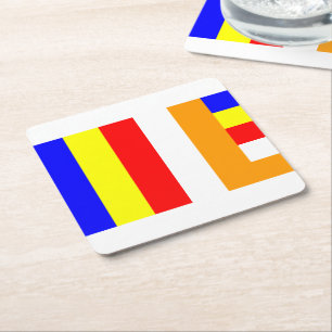 Boeddhistische vlag kartonnen onderzetters