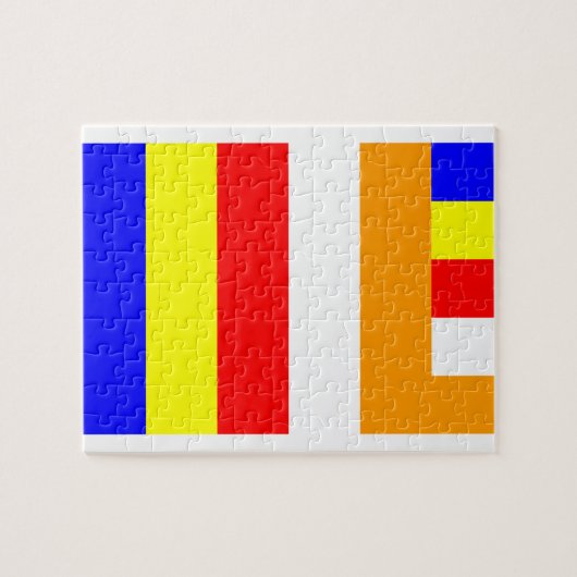 Boeddhistische vlag legpuzzel (Horizontaal)