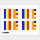 Boeddhistische vlag rechthoekige sticker (Vel)