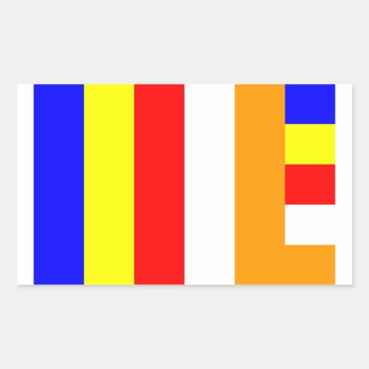 Boeddhistische vlag rechthoekige sticker (Voorkant)