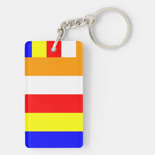 Boeddhistische vlag sleutelhanger (achterkant)