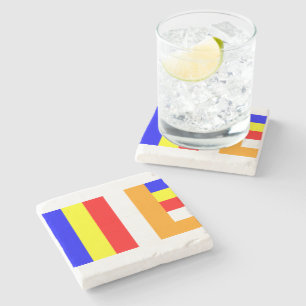 Boeddhistische vlag stenen onderzetter