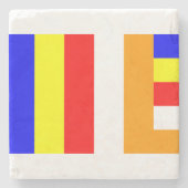 Boeddhistische vlag stenen onderzetter (Voorkant)