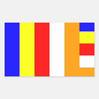 Boeddhistische vlaggen rechthoekige sticker