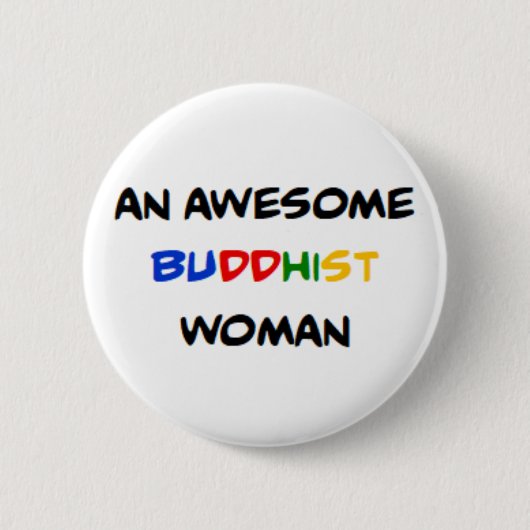 boeddhistische vrouw, geweldig ronde button 5,7 cm (Voorkant)