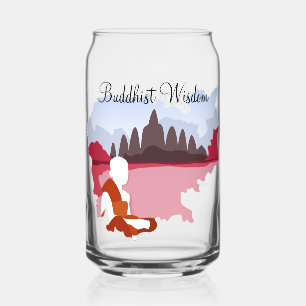 Boeddhistische Wijsheid Kaart van Cambodja met Mon Blikvorm Glas