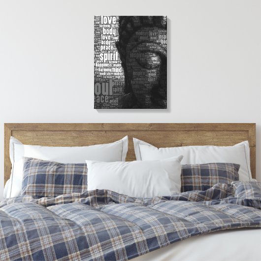 Boeddhistische woorden van Wisdom Canvas Afdruk (Insitu (Slaapkamer))