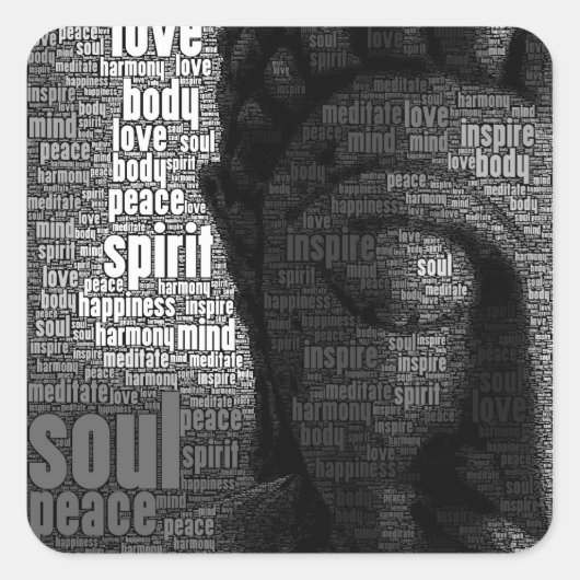 Boeddhistische woorden van Wisdom Vierkante Sticker (Voorkant)