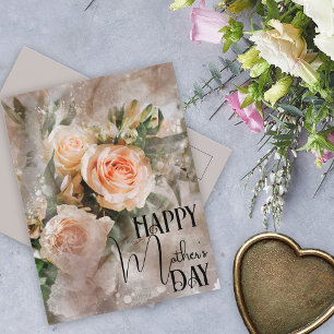 Boedel van Blush roze rozen Happy Moederdag Briefkaart