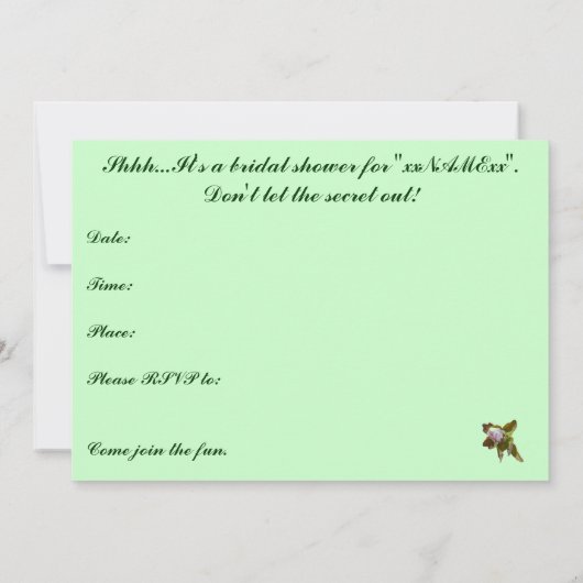 Boedende Anemone Bridal Shower Uitnodiging (Achterkant)