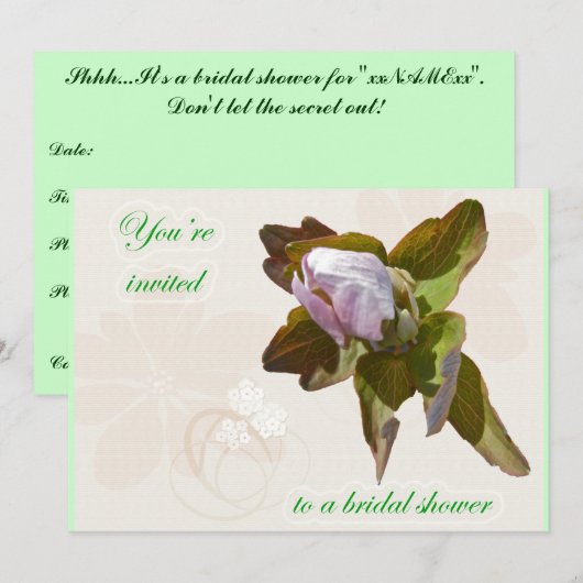 Boedende Anemone Bridal Shower Uitnodiging (Voorkant / Achterkant)