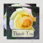 Boedende Gele Rose Dank je kaarten (Voorkant / Achterkant)