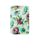 Boedende kleurrijke Waterverven Floral Pattern Badmat (Voorkant Verticaal)
