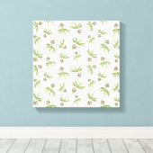 Boedende Rode Bijkantoren op crème - naadloos patr Canvas Afdruk (Insitu (Houten vloer))