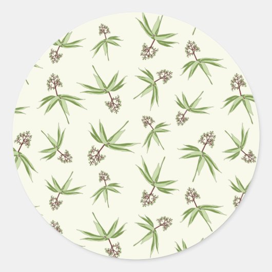 Boedende Rode Bijkantoren op crème - naadloos patr Ronde Sticker (Voorkant)