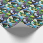 Boedgerigar Parakeets in Ferns wrapppapier Cadeaupapier (Hoek)
