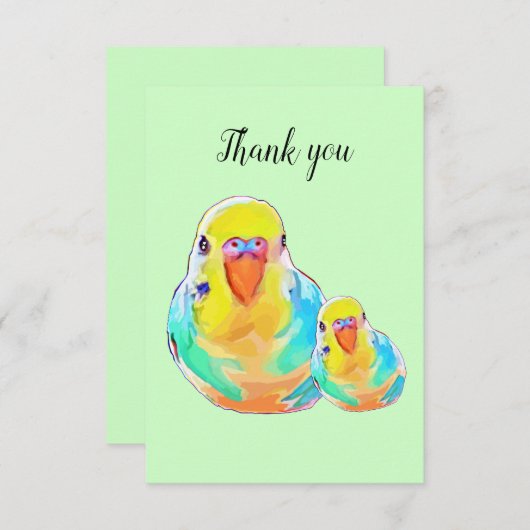  Boedgerigar Paraket Bird Cute Bedankt (Voorkant / Achterkant)