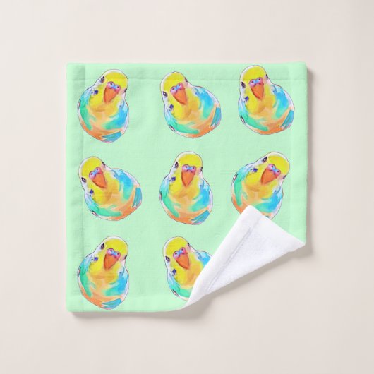 boedgerigar Paraket Bird Cute Washandje (Wasdoekje)