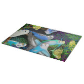 Boedgerigar Paraket Parrots in Ferns Cutting Board Snijplank (Hoek)